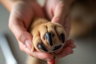 Soin des griffes et coussinets d'un chien